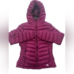 Purple Hooded Puffer Jacket